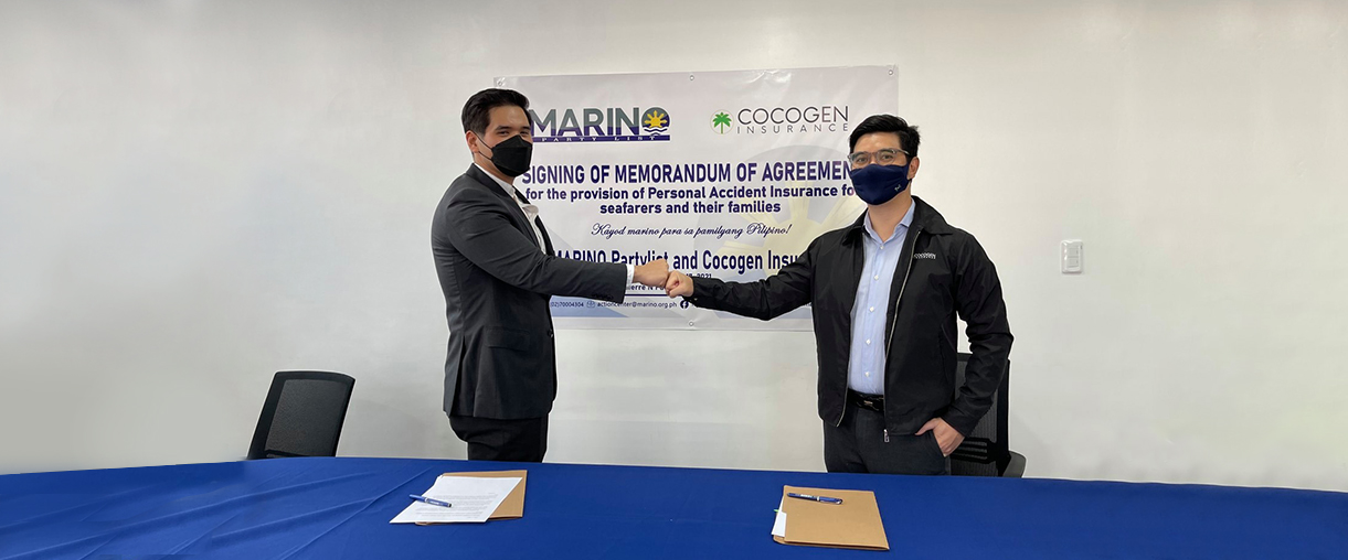 Cocogen, MARINO sign MOA to insure seafarers while in PH